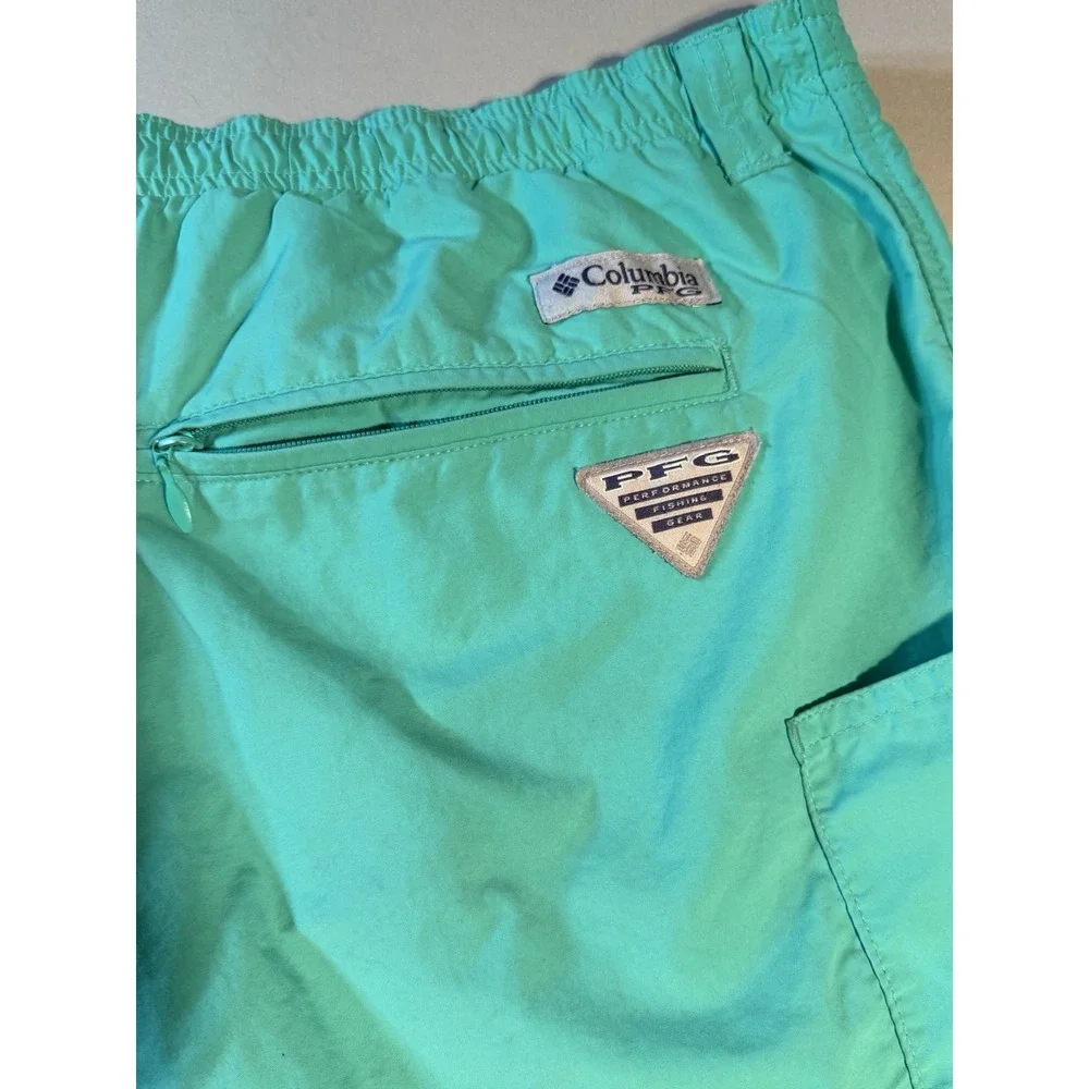 Columbia Men's PFG Teal Water/Swim Shorts Pockets Drawstring Size XL
